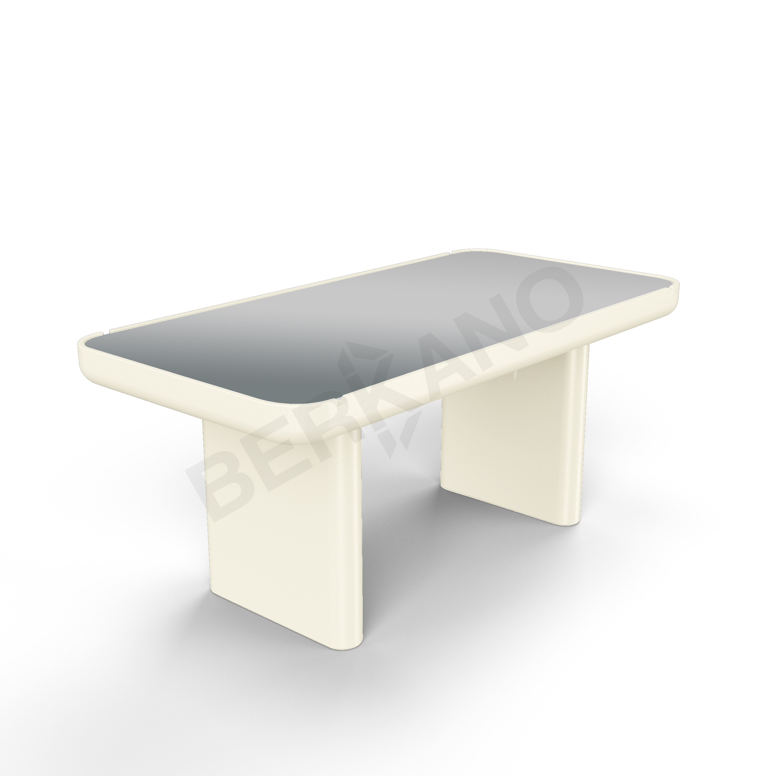 Стол Grace большой со стеклом бежевого цвета - фото 1