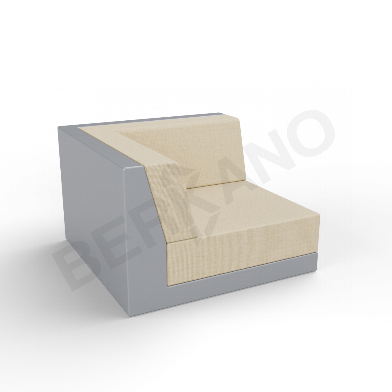 Угловой модуль Quarter modular с подушками графитового цвета / аксессуар бежевого цвета - фото 1