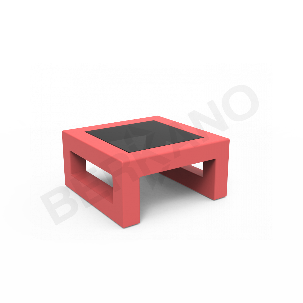 Стол Quarter lounge со стеклом красного цвета - фото 1