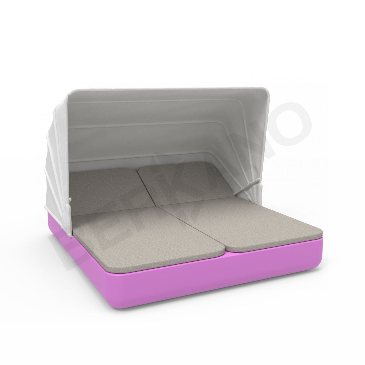 Шезлонг Grace Double Canopy с подушками фиолетового цвета / аксессуар Light grey - фото 1