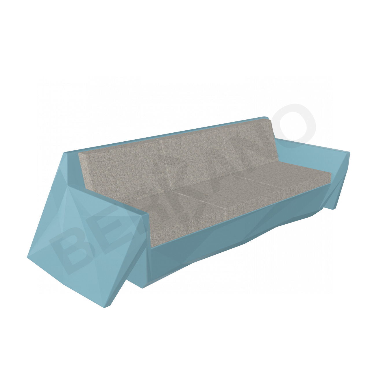 Диван Quaro с подушками бирюзового цвета / аксессуар Light grey - фото 1