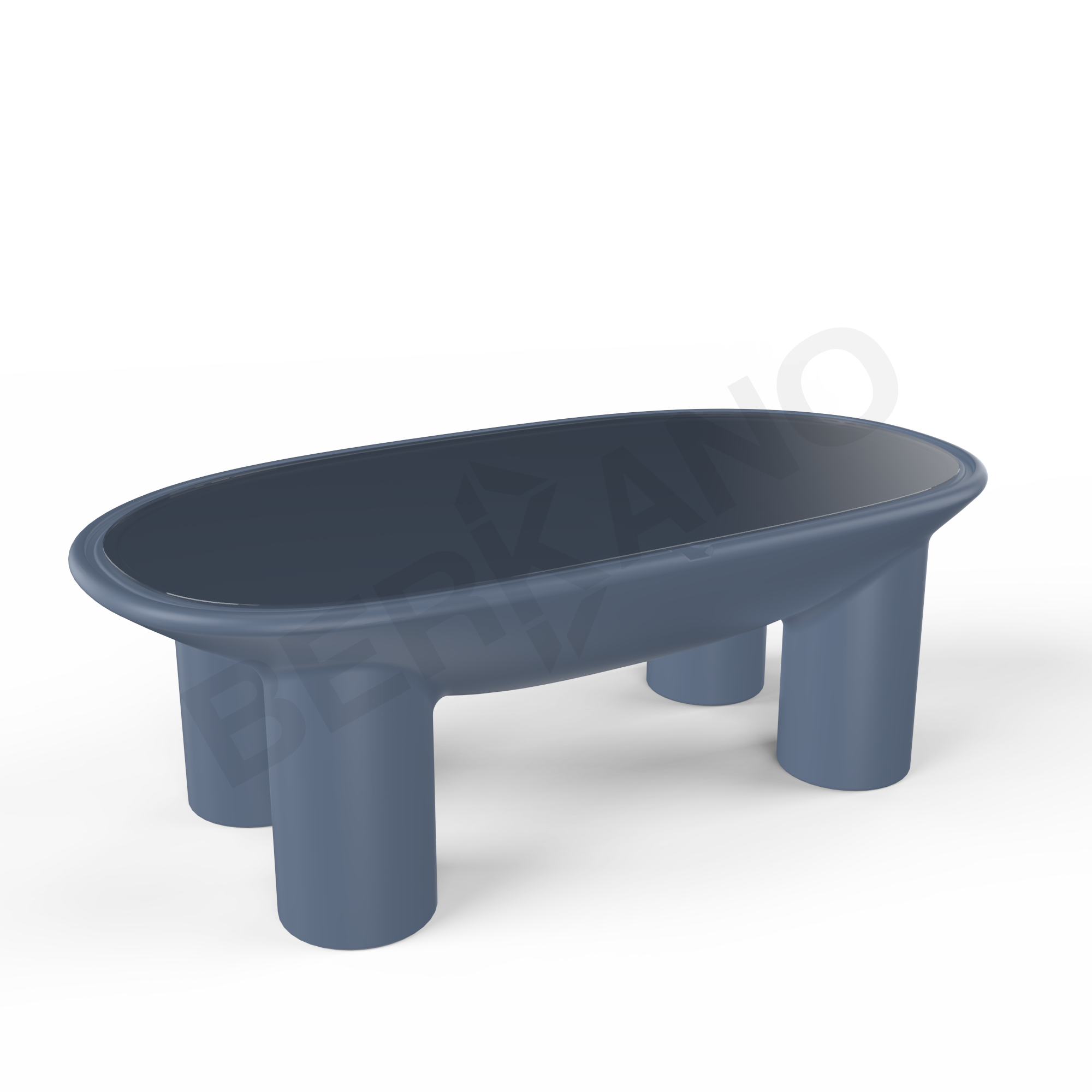 Стол SLON со стеклом синего цвета - фото 1