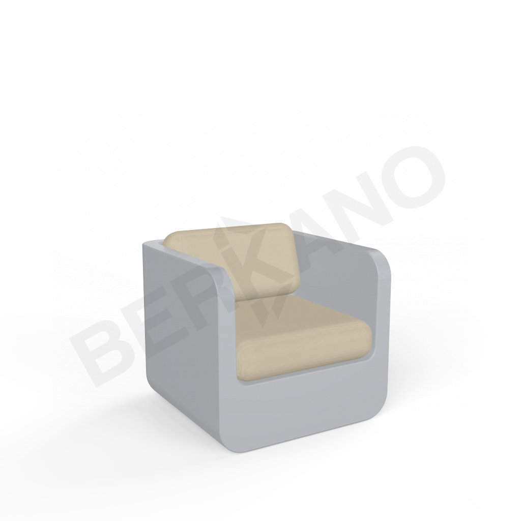 Кресло Grace с подушками серого цвета / аксессуар бежевого цвета - фото 1