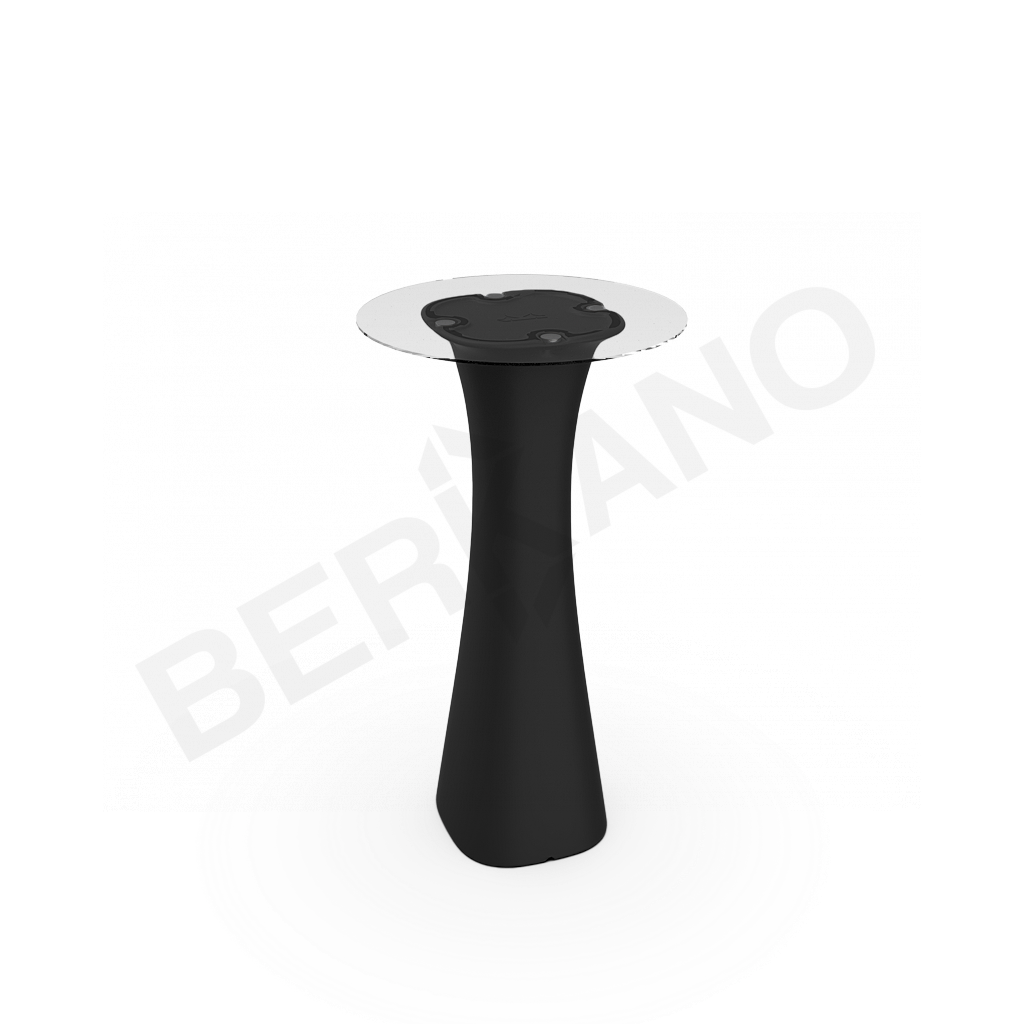 Стол барный со стеклом Grace Bar Round черного цвета - фото 1