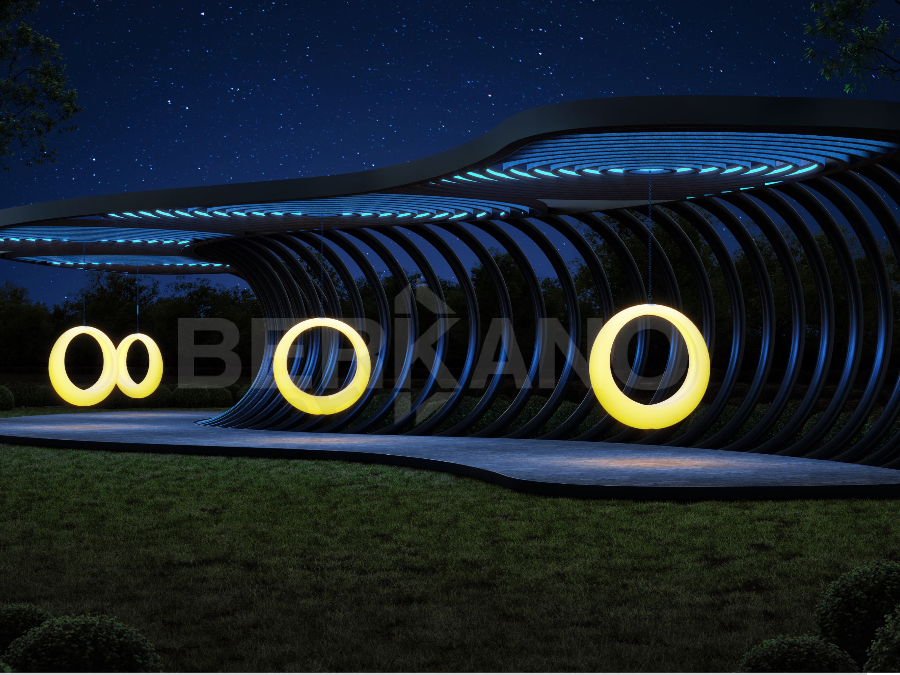 Арт-объект Moon темно-зеленого цвета - фото 7