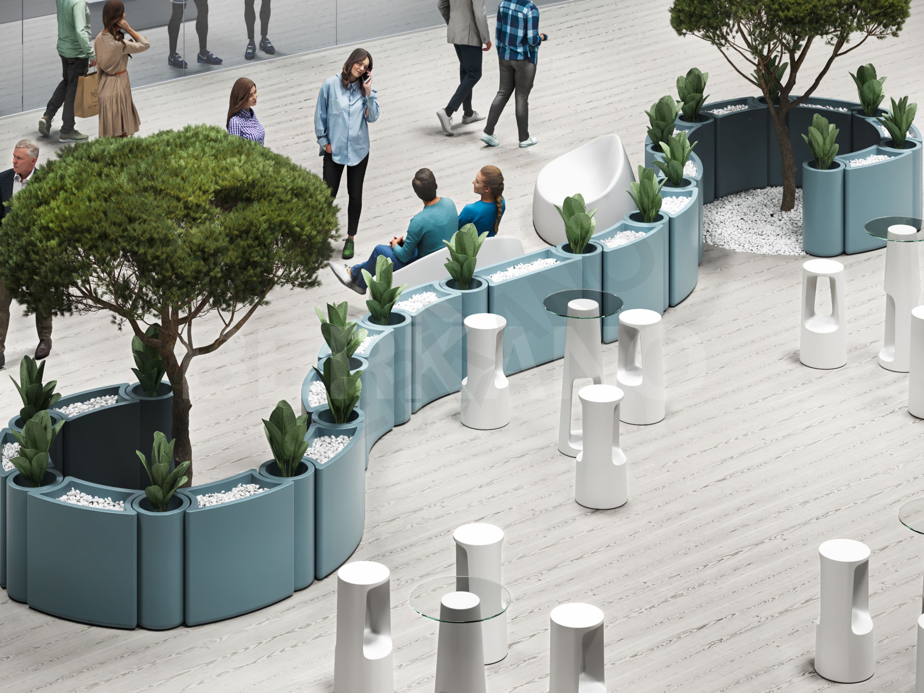 Кашпо Smoov Planter Cylinder DB белого цвета - фото 2