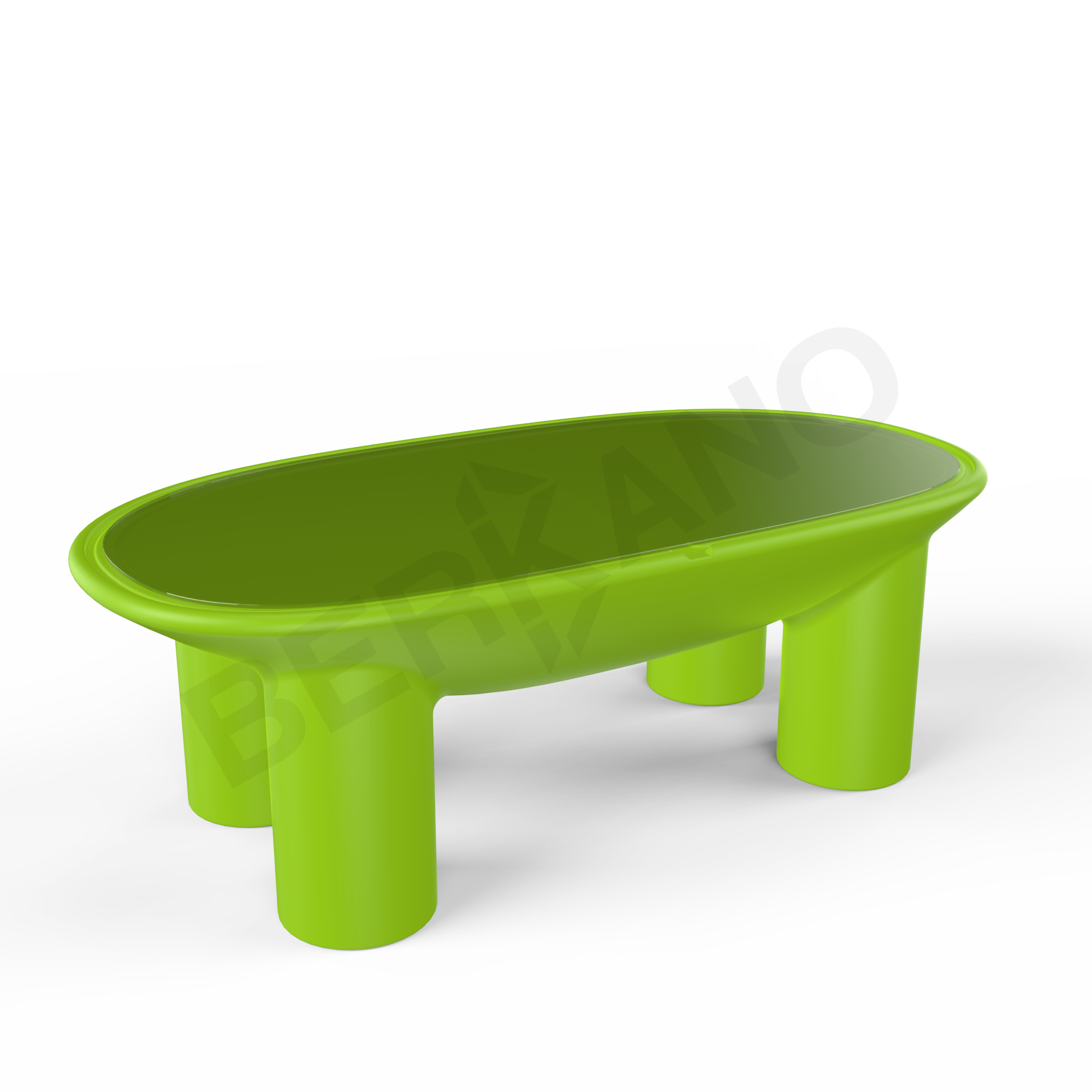 Стол SLON со стеклом зеленого цвета - фото 1