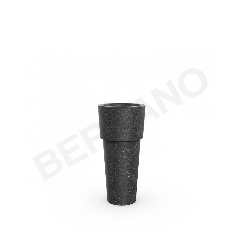 Кашпо Ray 60 цвета черный гранит - фото 1
