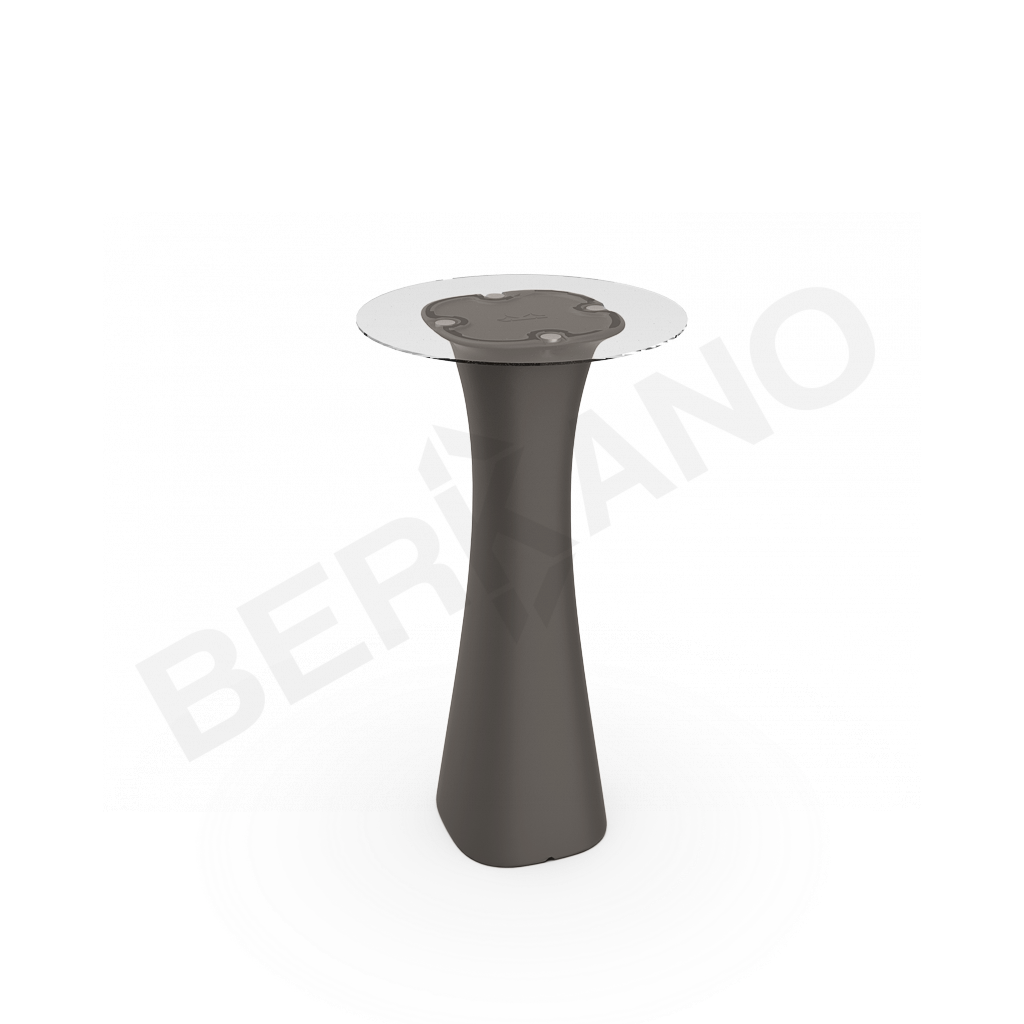 Стол барный со стеклом Grace Bar Round кофейного цвета - фото 1