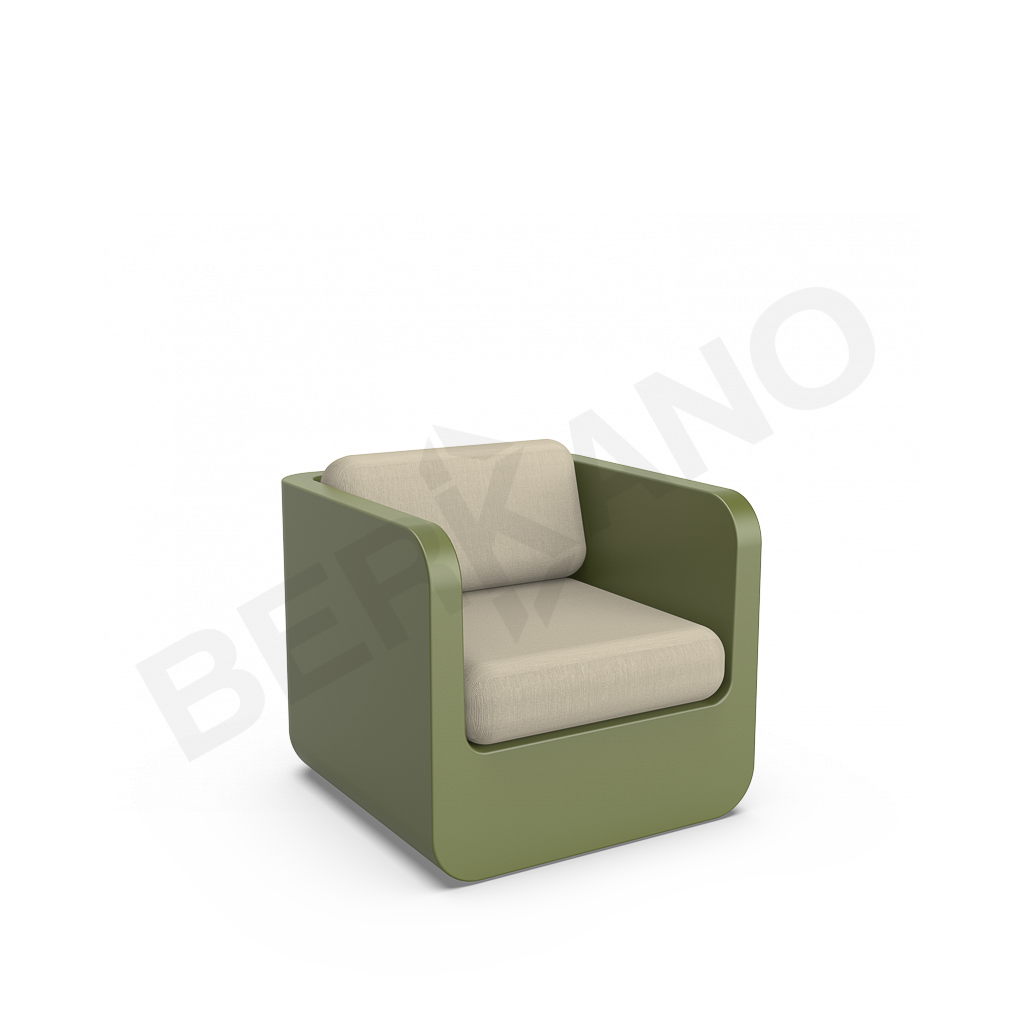 Кресло Grace с подушками темно-зеленого цвета / аксессуар бежевого цвета - фото 1