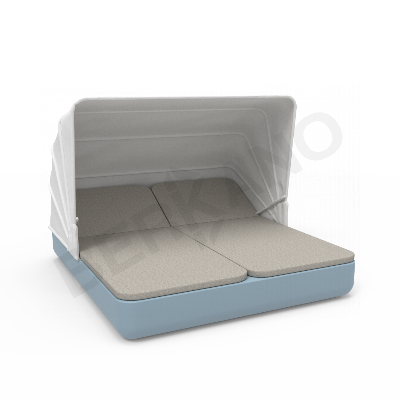 Шезлонг Grace Double Canopy с подушками бирюзового цвета / аксессуар Light grey - фото 1