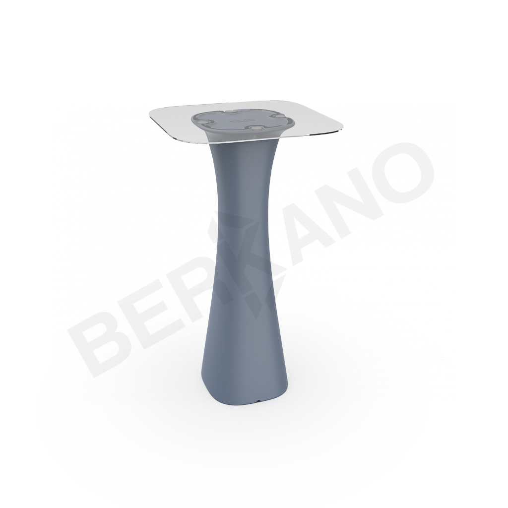 Стол барный со стеклом Grace Bar Square синего цвета - фото 1