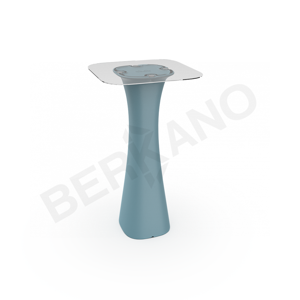 Стол барный со стеклом Grace Bar Square бирюзового цвета - фото 1