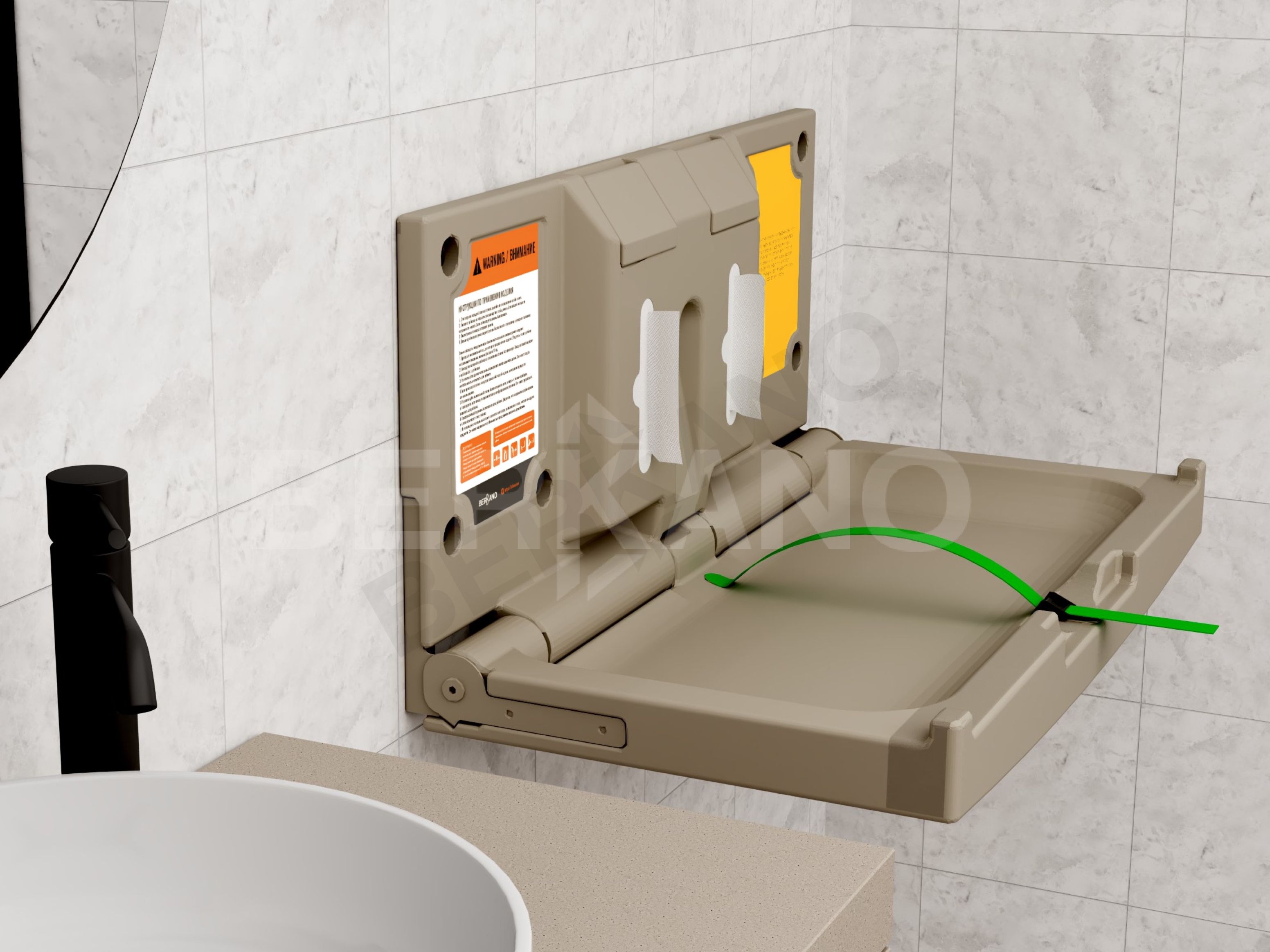 Пеленальный столик горизонтальный BERKANO Kids синего цвета - фото 4