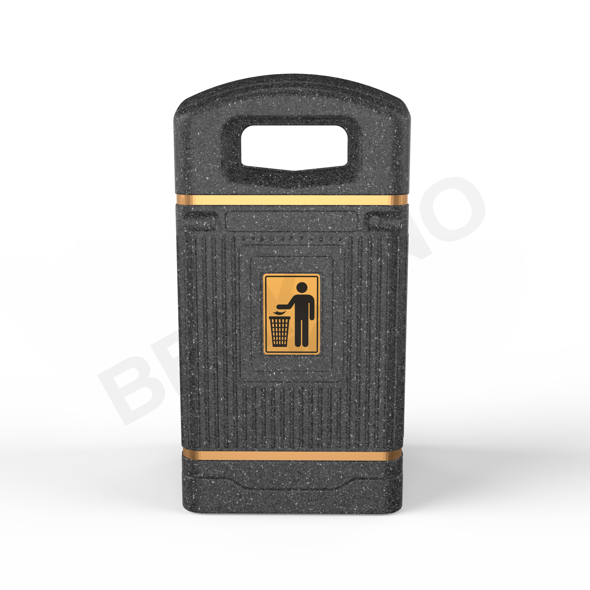 Урна квадратная BERKANO цвета черный гранит - фото 1