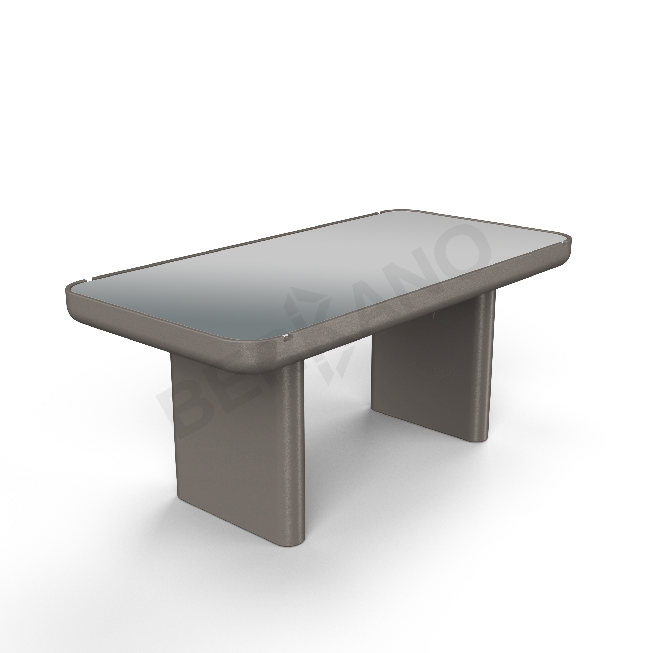 Стол Grace большой со стеклом кофейного цвета - фото 1