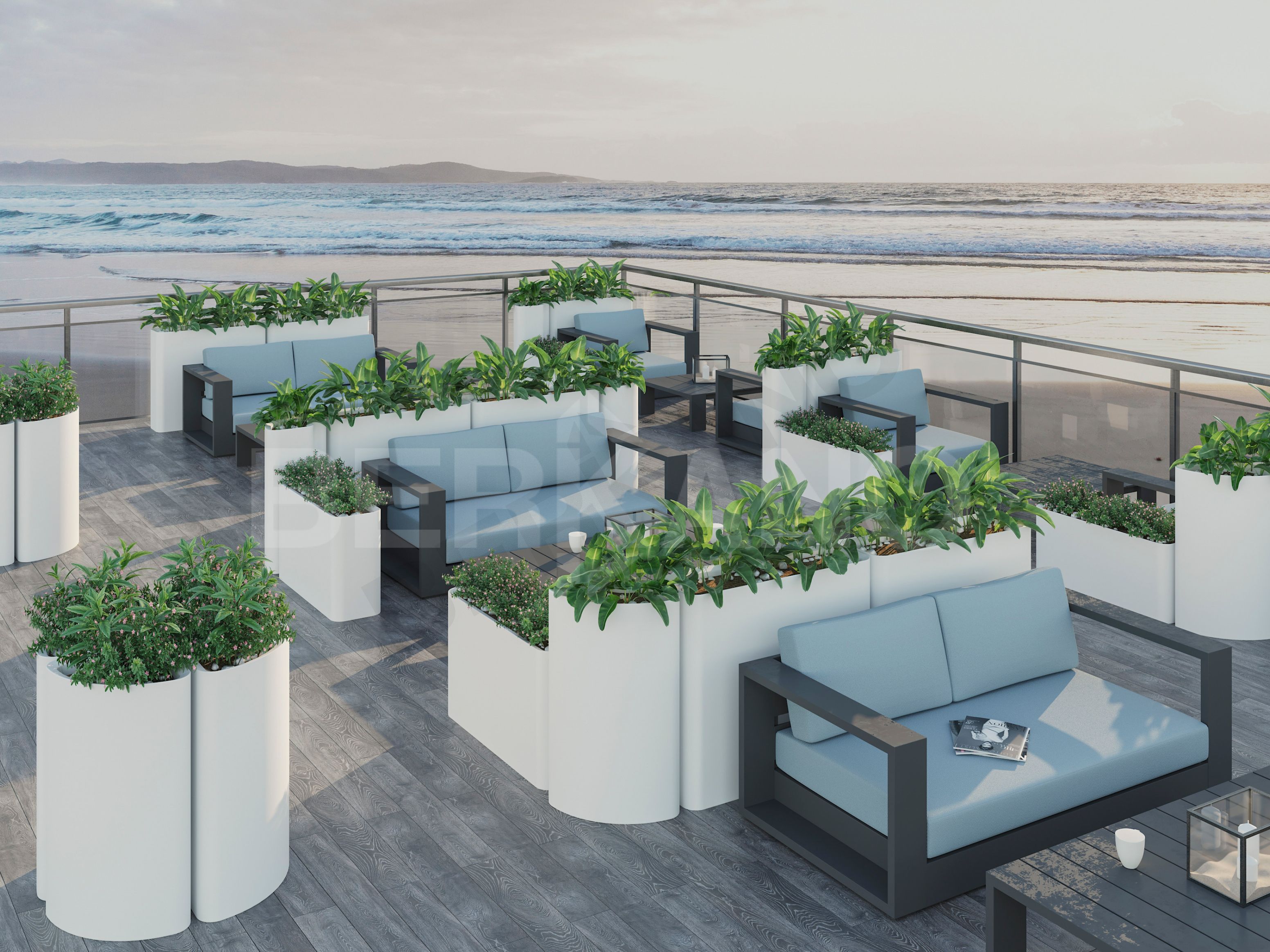 Кашпо Vittorio 80 DB бежевого цвета - фото 2