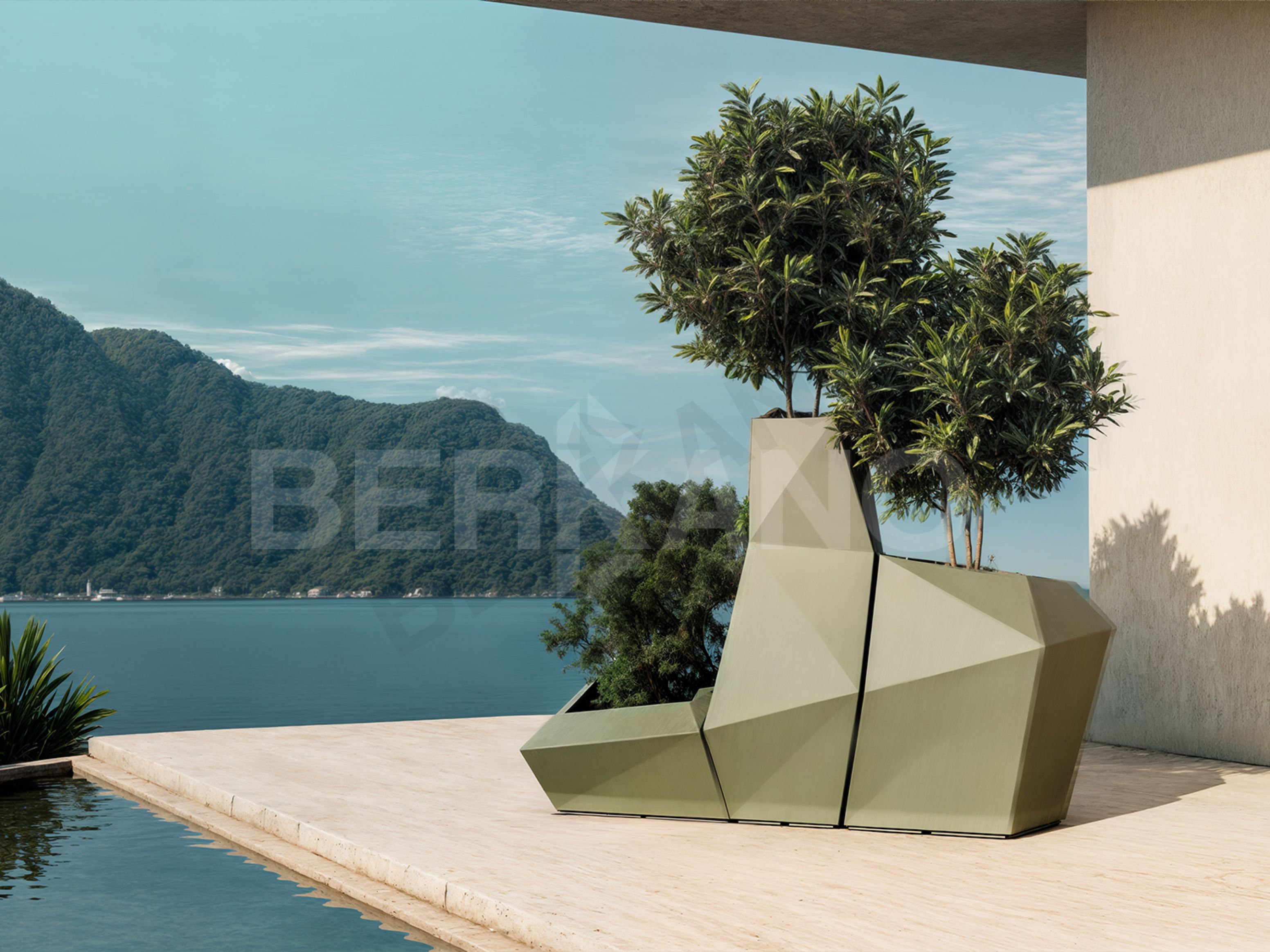 Кашпо Quaro M оранжевого цвета - фото 2