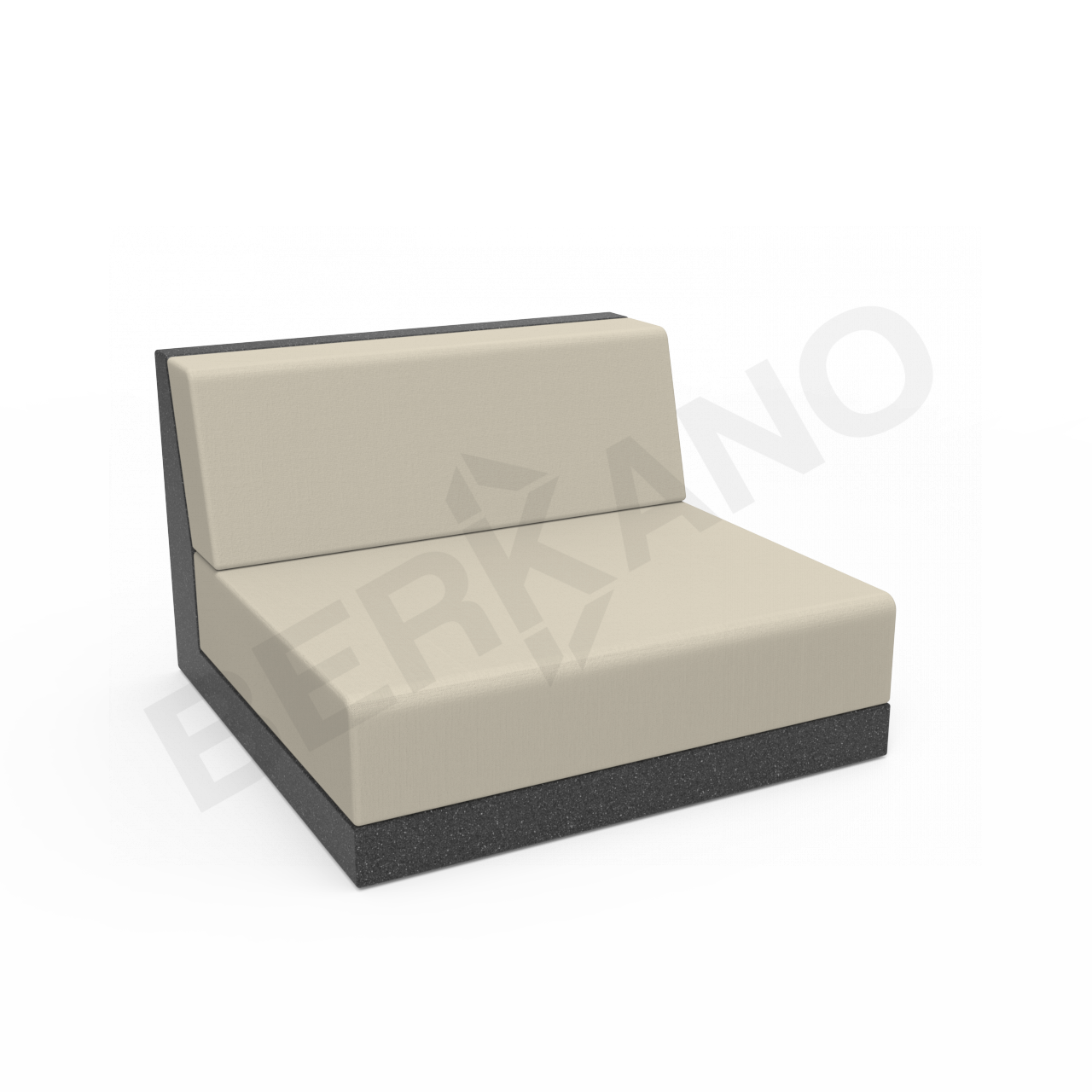 Диван Quarter modular средний с подушками цвета черный гранит / аксессуар бежевого цвета - фото 1