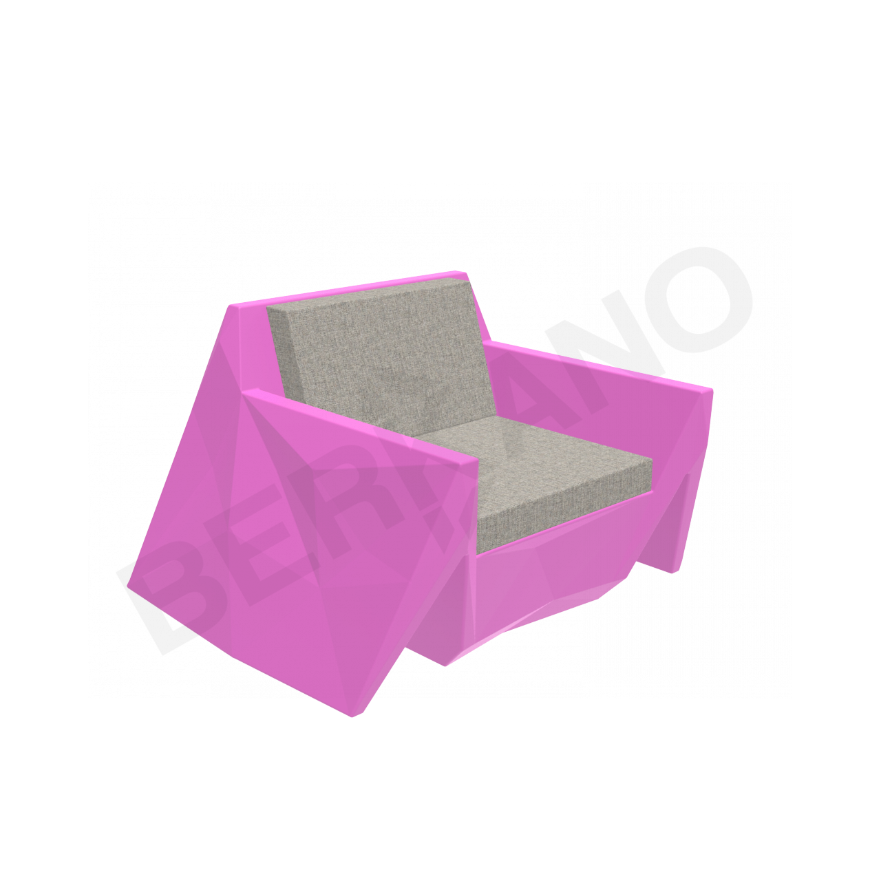 Кресло Quaro с подушками фиолетового цвета / аксессуар Light grey - фото 1