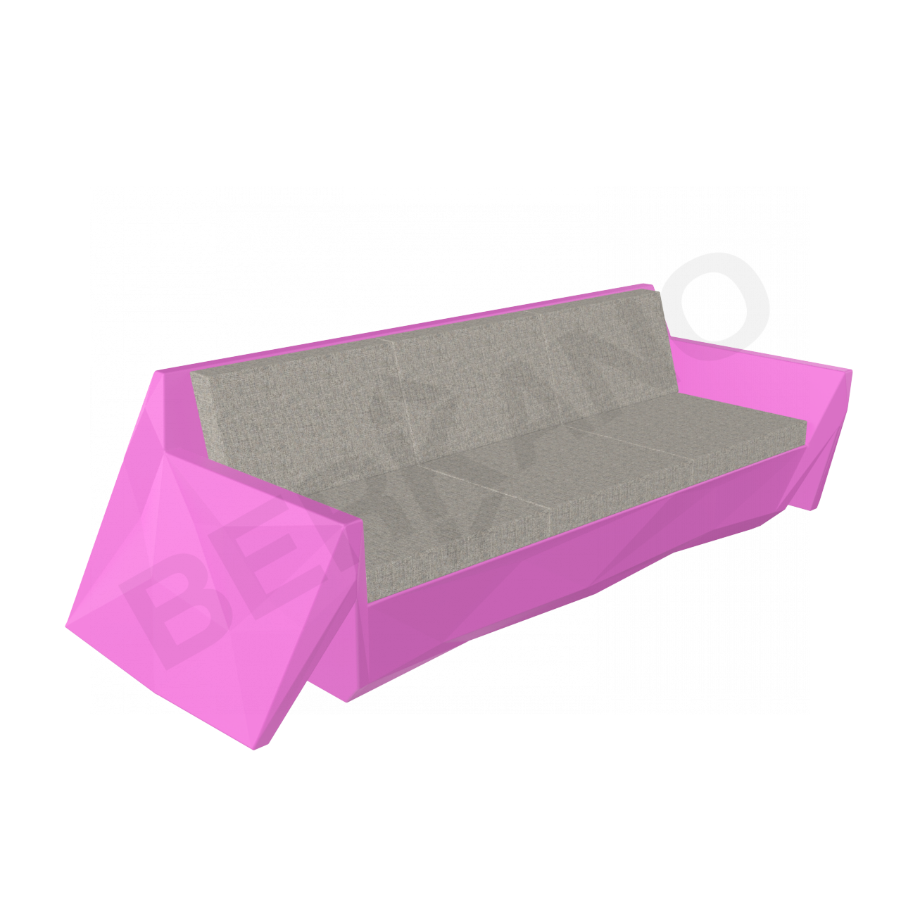 Диван Quaro с подушками фиолетового цвета / аксессуар Light grey - фото 1