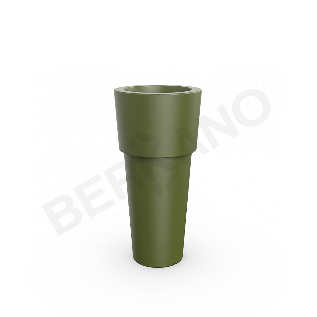 Кашпо Ray 100 темно-зеленого цвета - фото 1