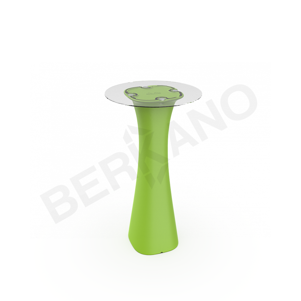 Стол барный со стеклом Grace Bar Round зеленого цвета - фото 1