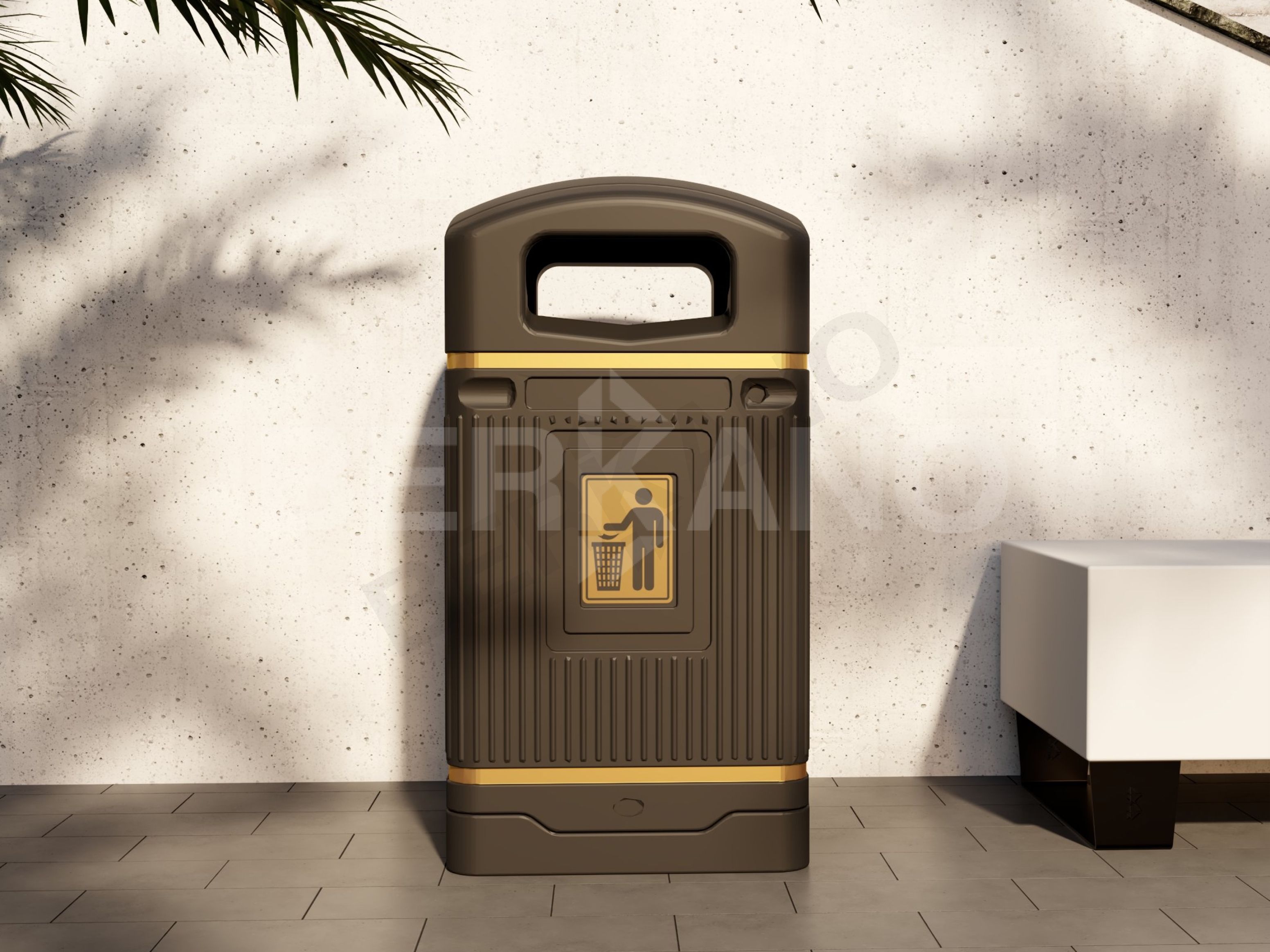 Урна квадратная BERKANO оранжевого цвета - фото 2