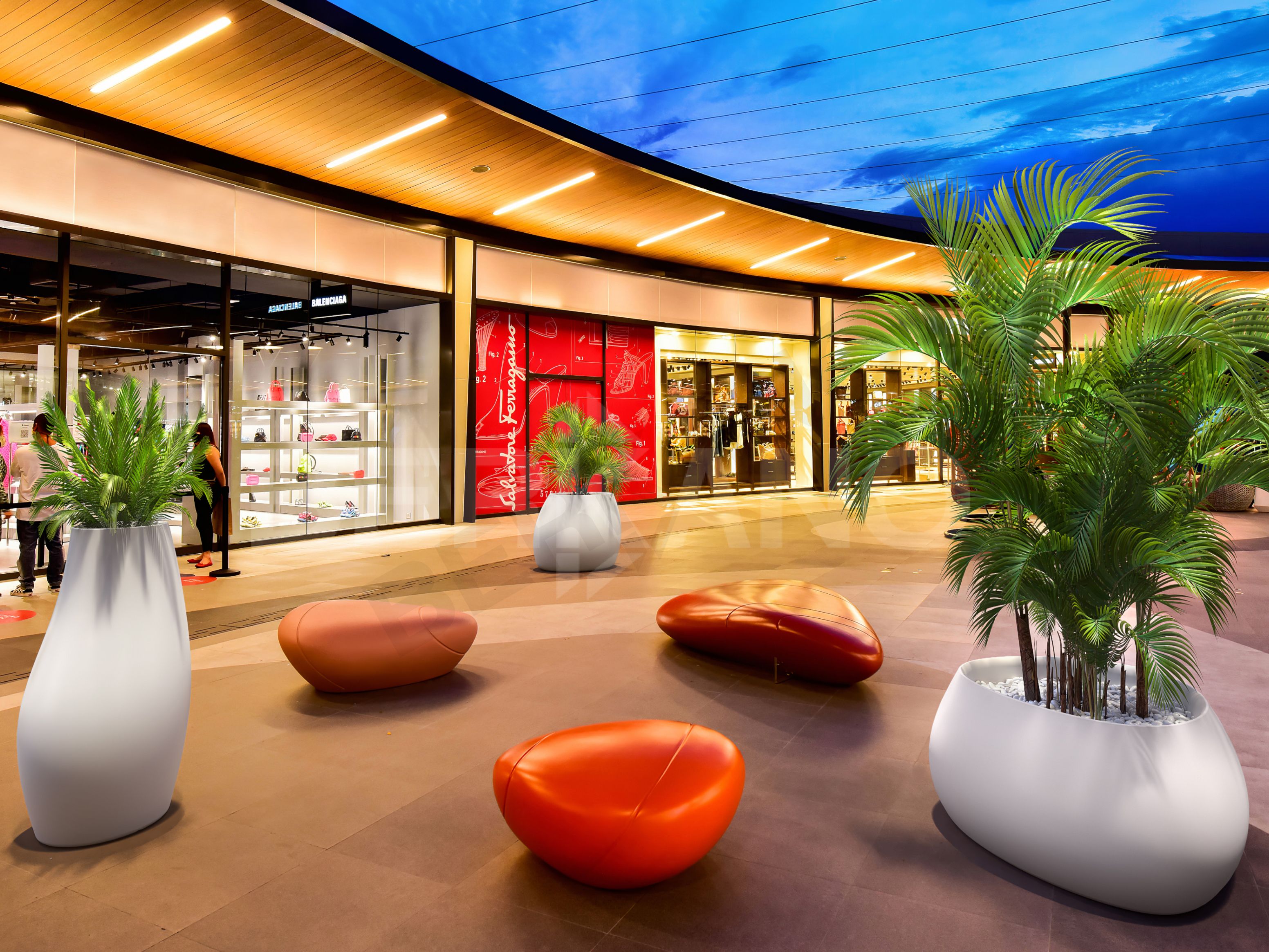 Кашпо Bend 60 DB бирюзового цвета - фото 3