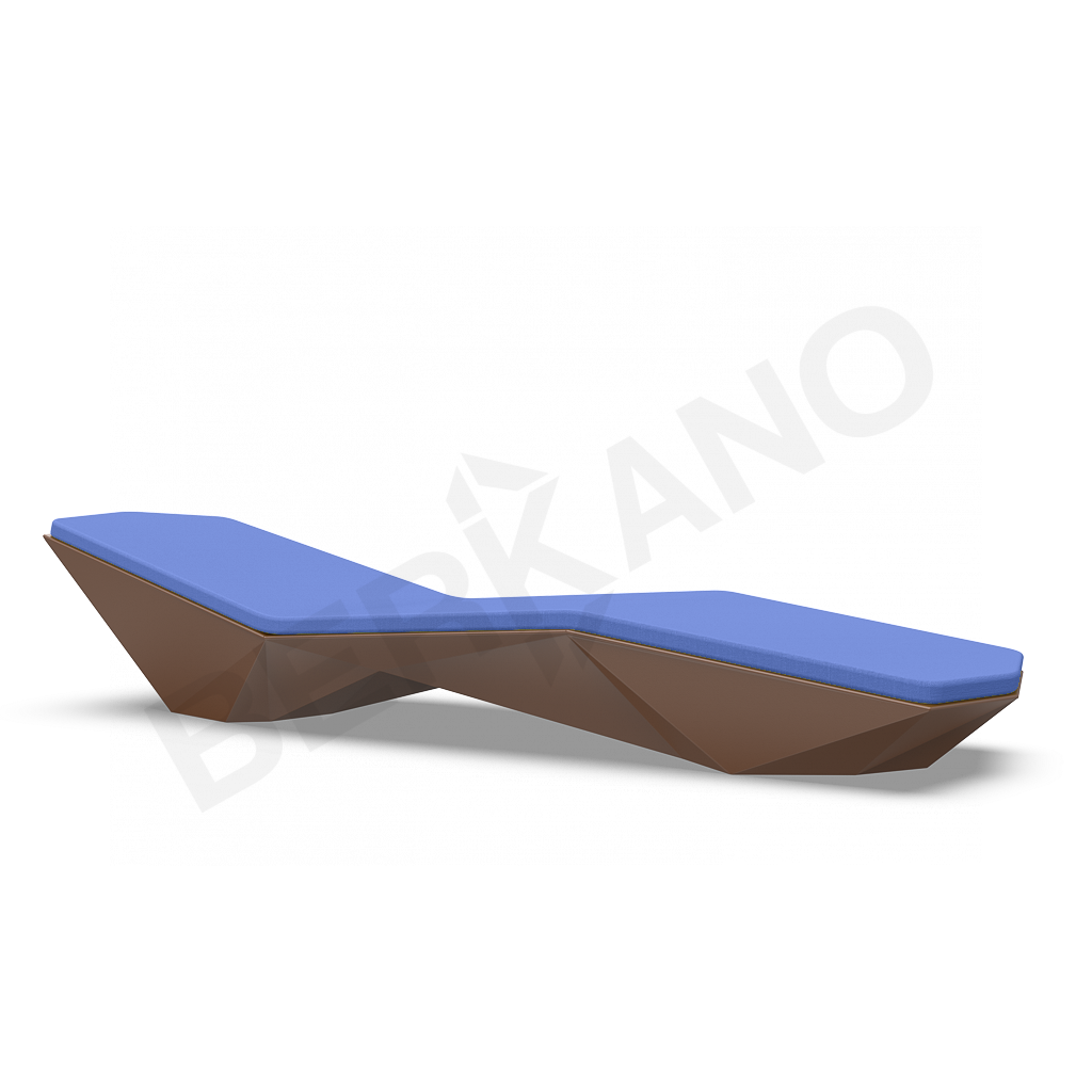 Шезлонг Quaro с подушками коричневого цвета / аксессуар темно-синего цвета - фото 1