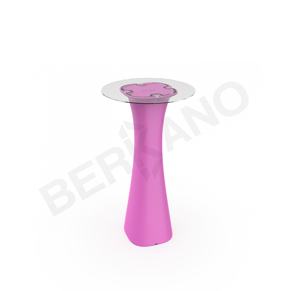 Стол барный со стеклом Grace Bar Round фиолетового цвета - фото 1