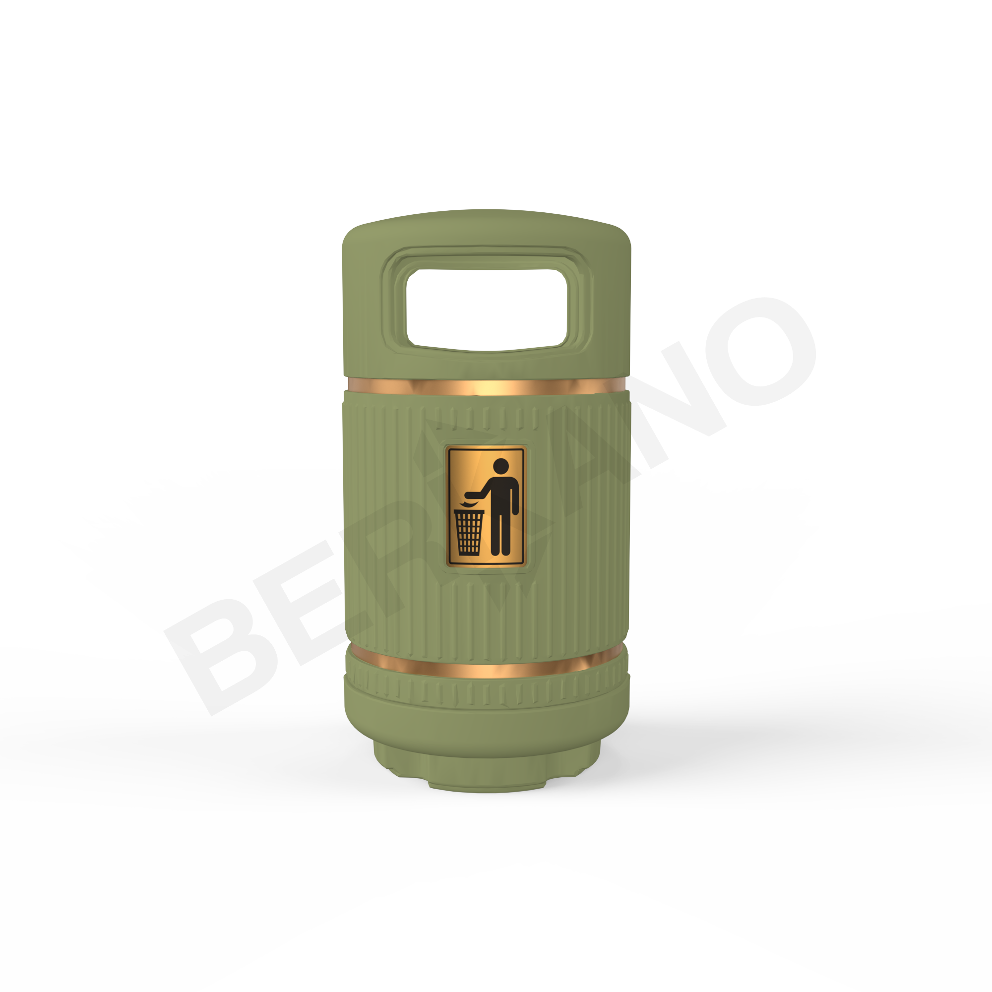 Урна круглая BERKANO темно-зеленого цвета - фото 1