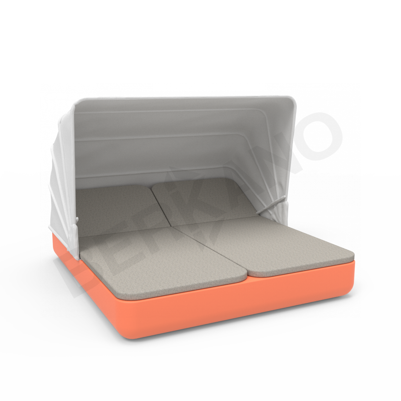 Шезлонг Grace Double Canopy с подушками оранжевого цвета / аксессуар Light grey - фото 1