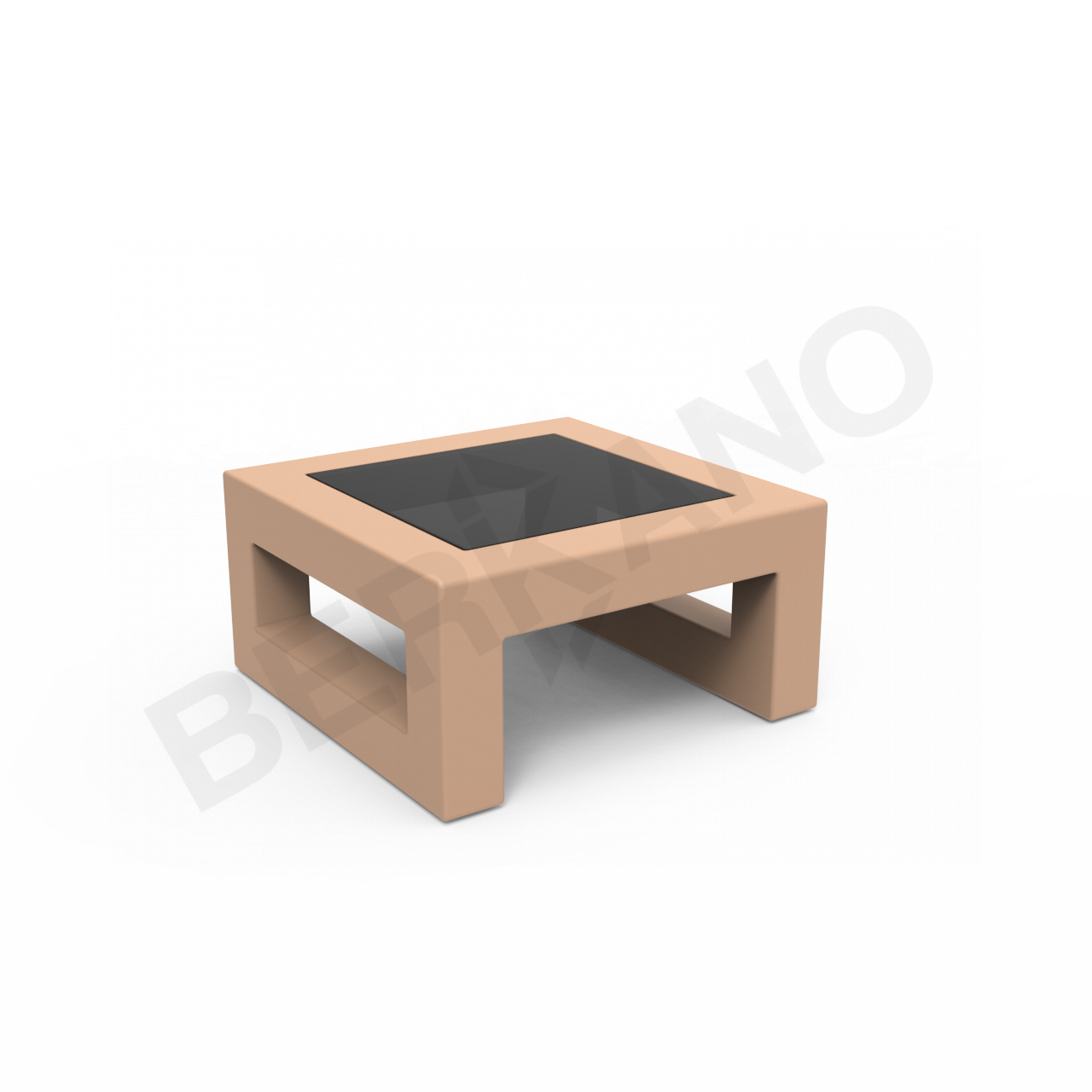 Стол Quarter lounge со стеклом терракотового цвета - фото 1