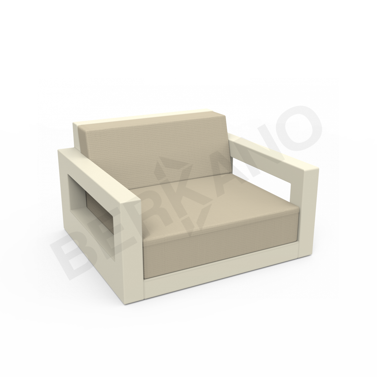 Кресло Quarter lounge с подушками бежевого цвета / аксессуар бежевого цвета - фото 1