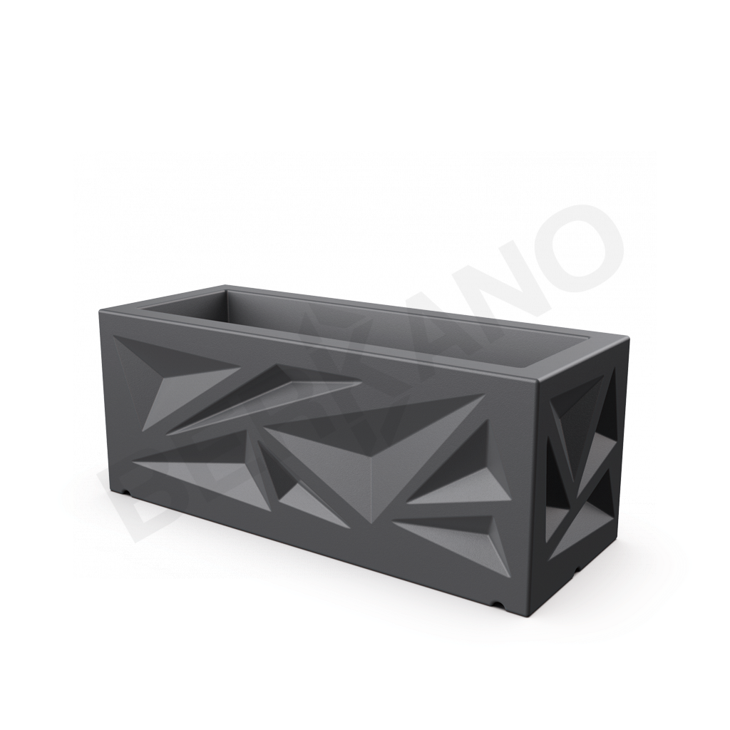 Кашпо Icelandic Horizontal DB графитового цвета - фото 1
