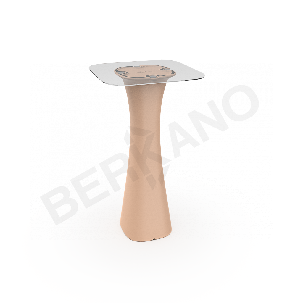 Стол барный со стеклом Grace Bar Square терракотового цвета - фото 1