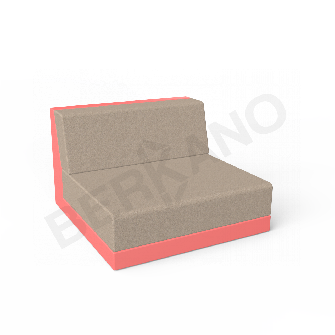 Диван Quarter modular средний с подушками красного цвета / аксессуар Canvas - фото 1