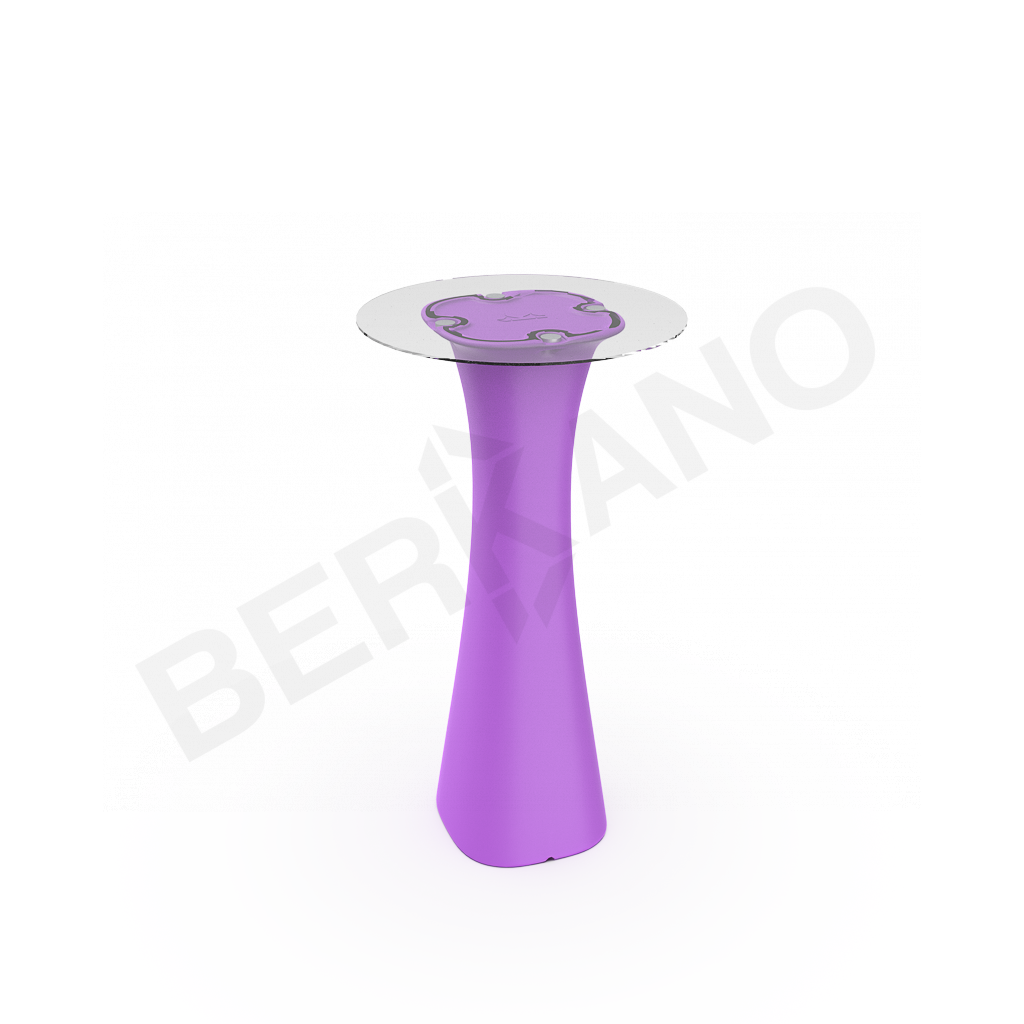 Стол барный со стеклом Grace Bar Round сиреневого цвета - фото 1