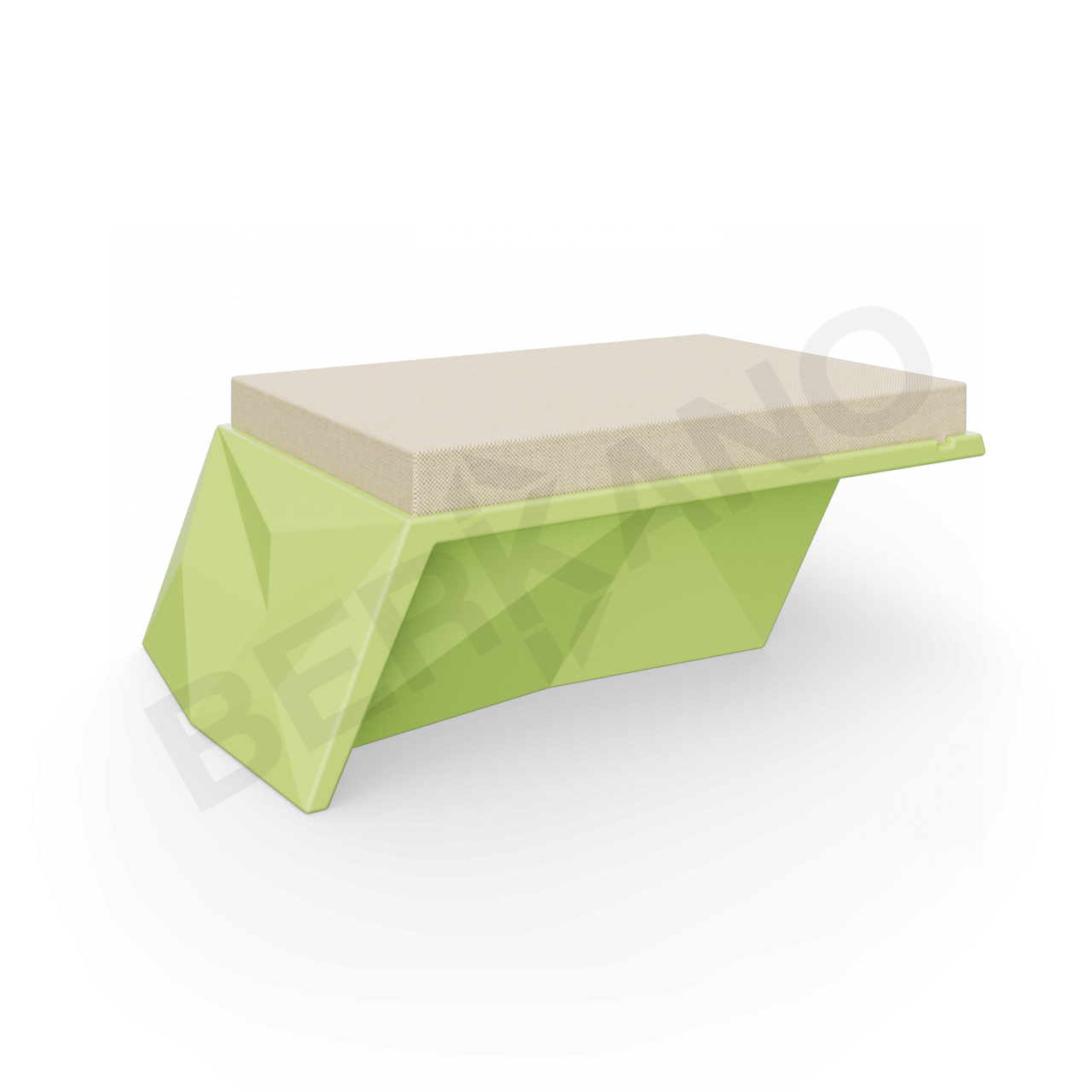 Угловой модуль Quaro с подушками зеленого цвета / аксессуар бежевого цвета - фото 1