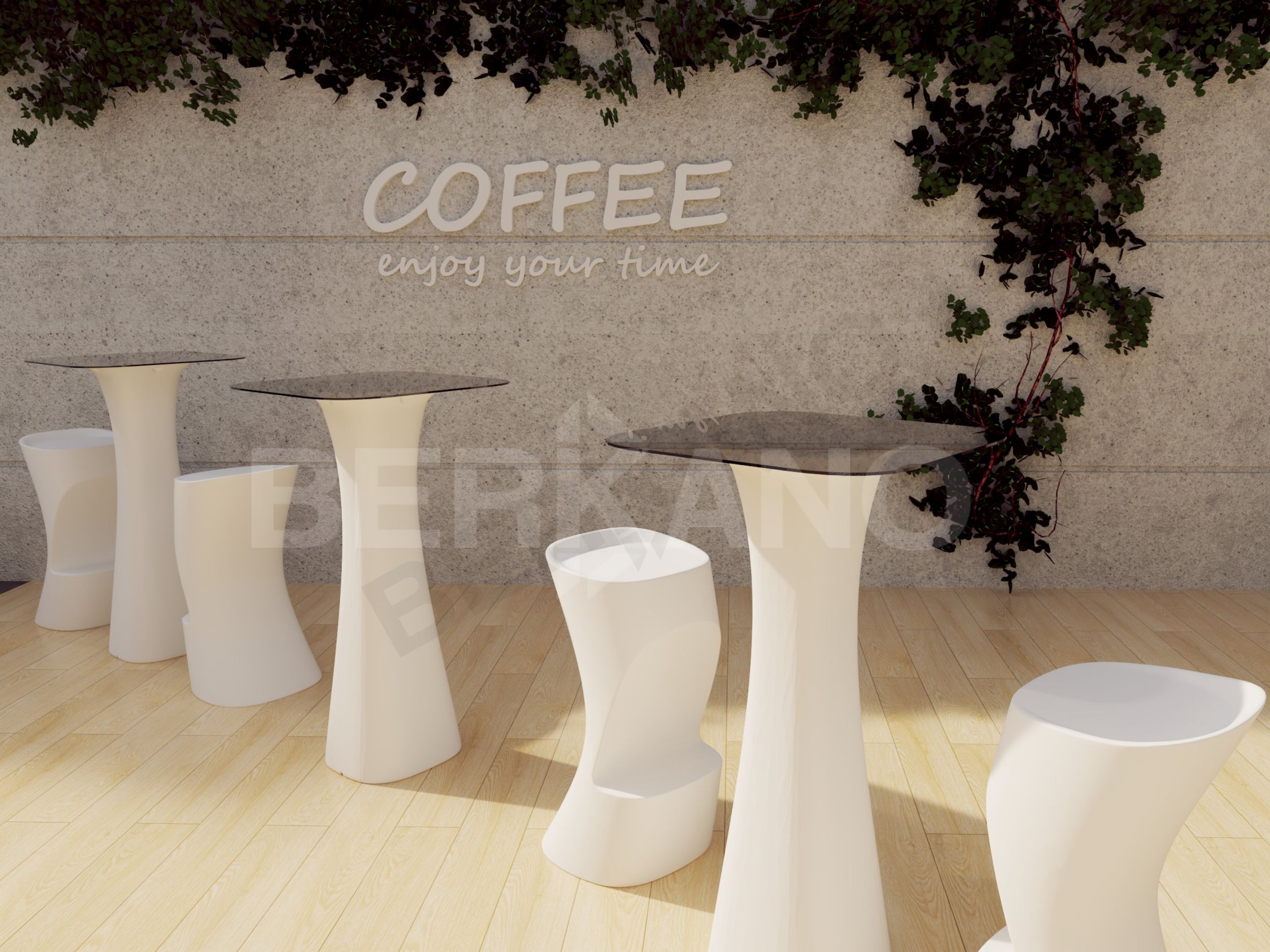 Стол барный со стеклом Grace Bar Square кофейного цвета - фото 5