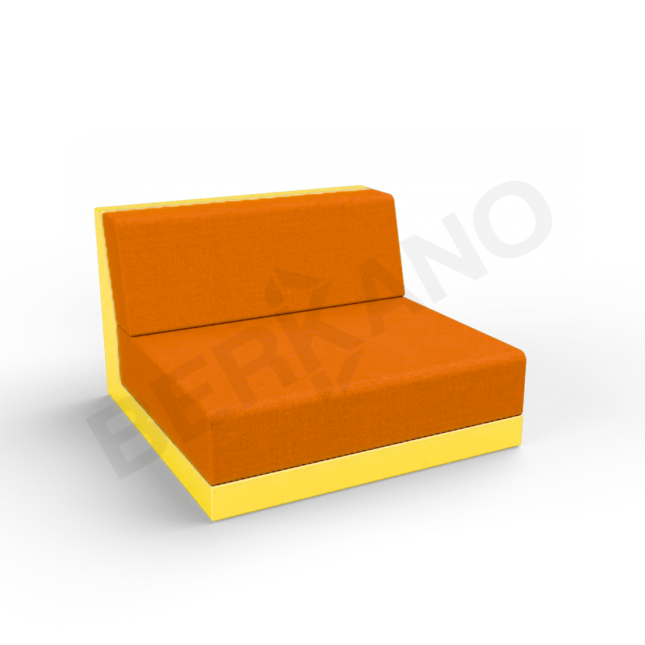 Диван Quarter modular средний с подушками желтого цвета / аксессуар оранжевого цвета - фото 1