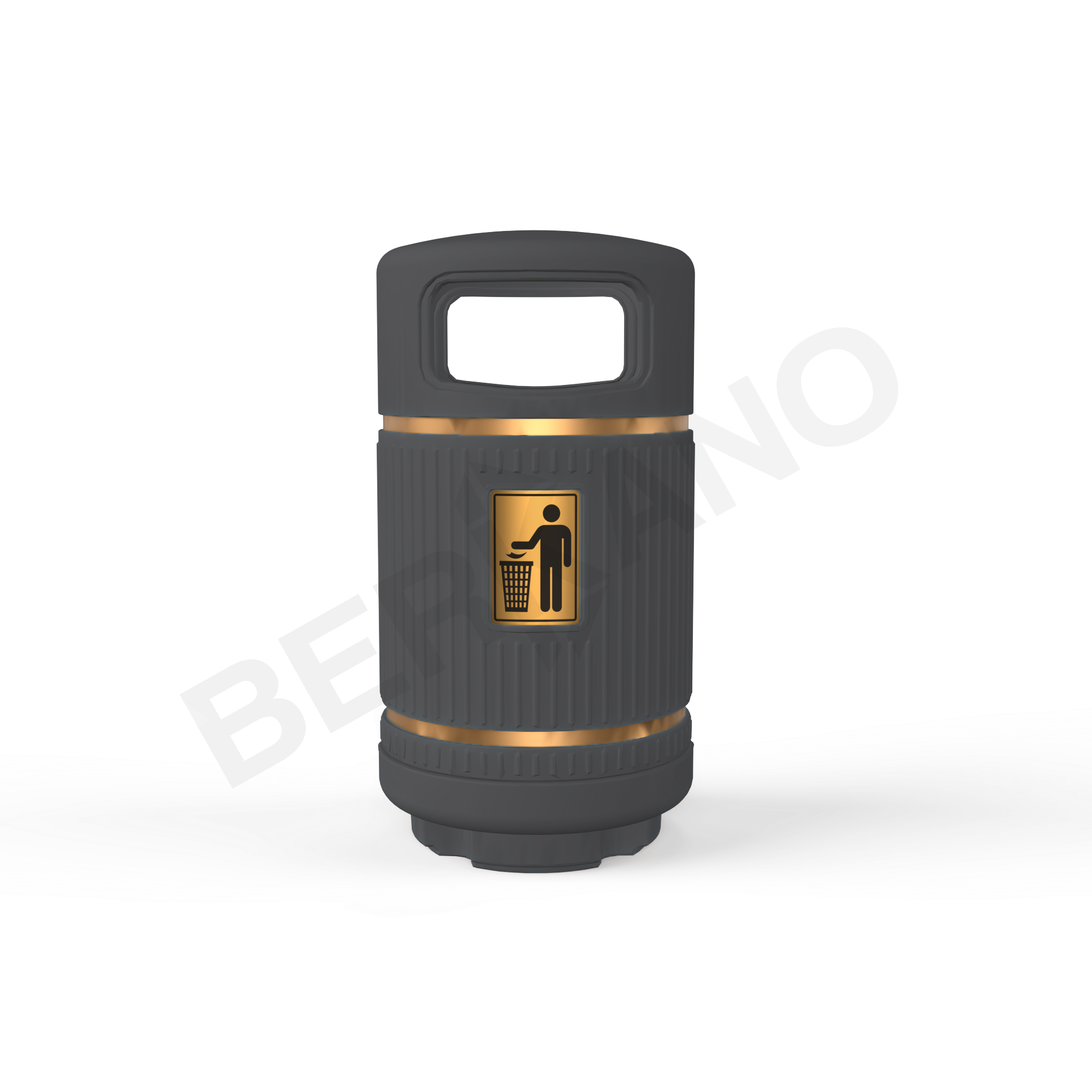 Урна круглая BERKANO графитового цвета - фото 1