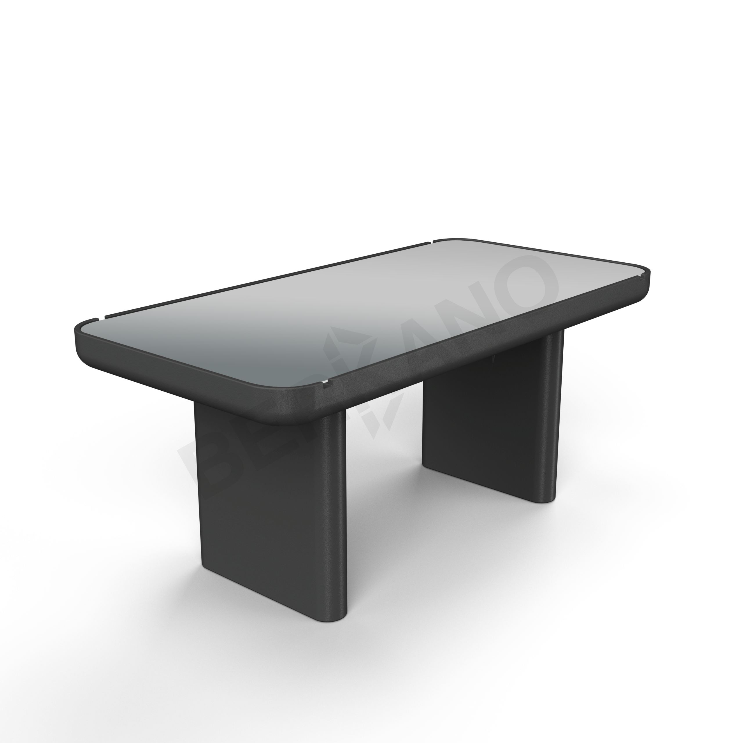 Стол Grace большой со стеклом черного цвета - фото 1