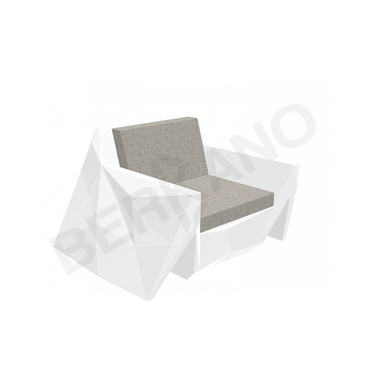 Кресло Quaro с подушками белого цвета / аксессуар Light grey - фото 1