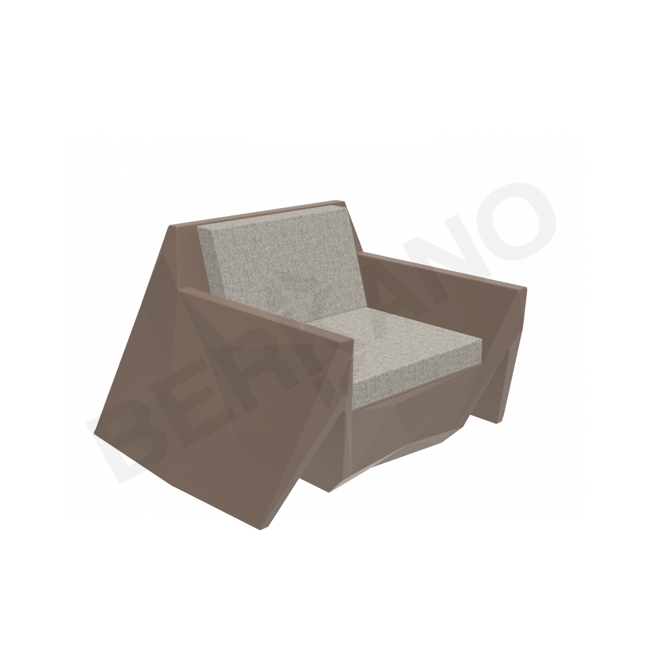 Кресло Quaro с подушками кофейного цвета / аксессуар Light grey - фото 1