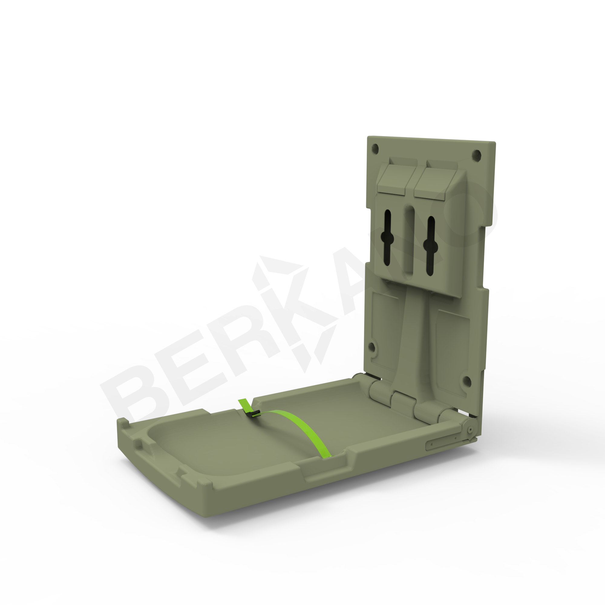 Пеленальный столик вертикальный BERKANO Kids темно-зеленого цвета - фото 1