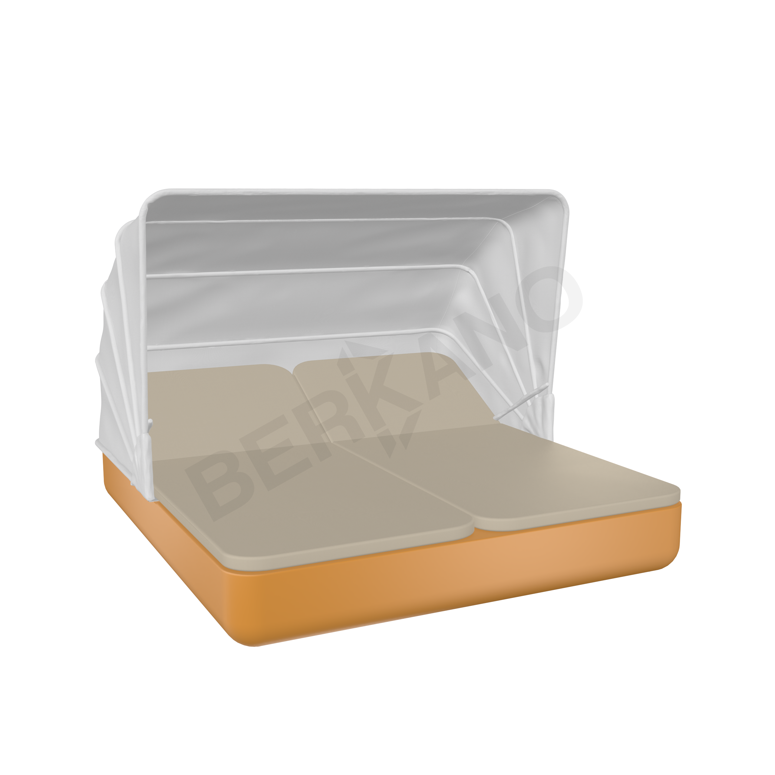 Шезлонг Grace Double Canopy с подушками оранжевого цвета / аксессуар бежевого цвета - фото 1