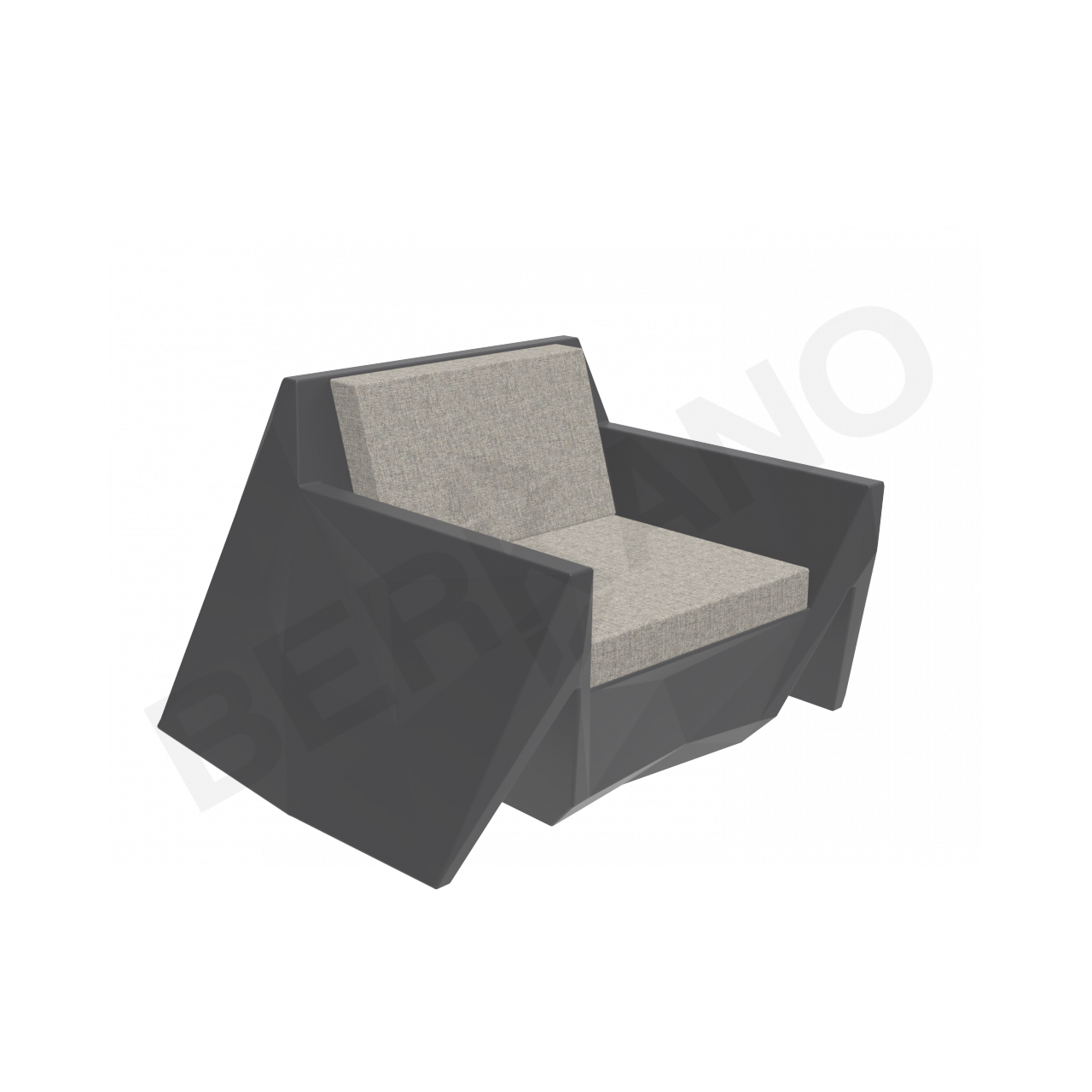 Кресло Quaro с подушками графитового цвета / аксессуар Light grey - фото 1