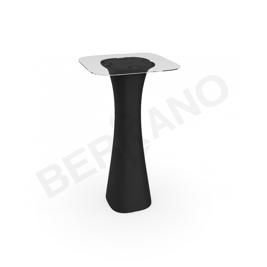 Стол барный со стеклом Grace Bar Square черного цвета - фото 1